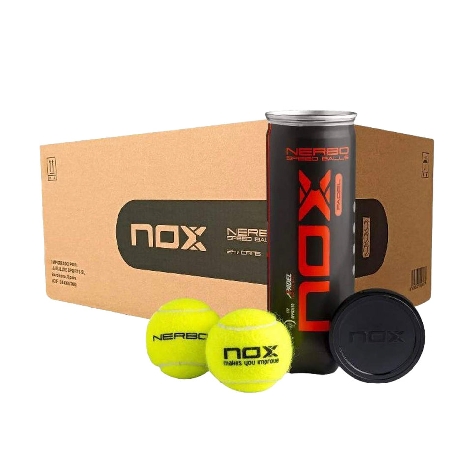 Caixa Com 24 Tubos De 3 Bolas De Padel Nox Nerbo