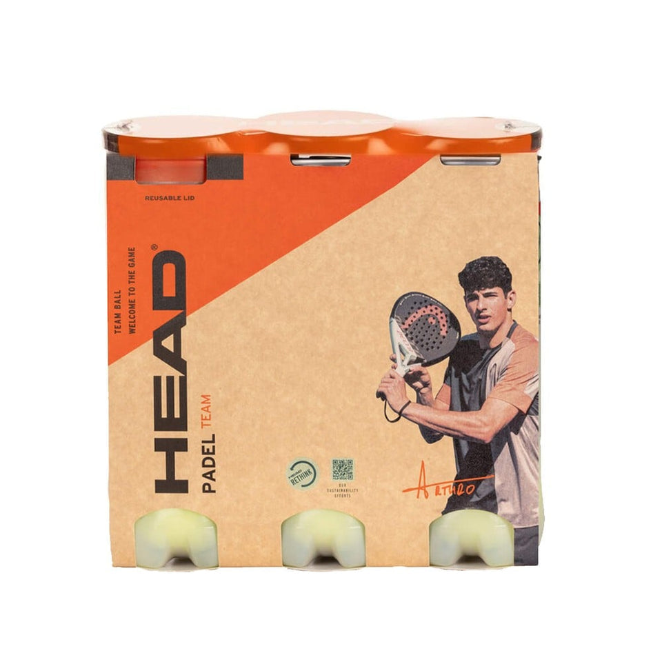 Bola De Padel Head Padel Team (Pack com 3 tubos)