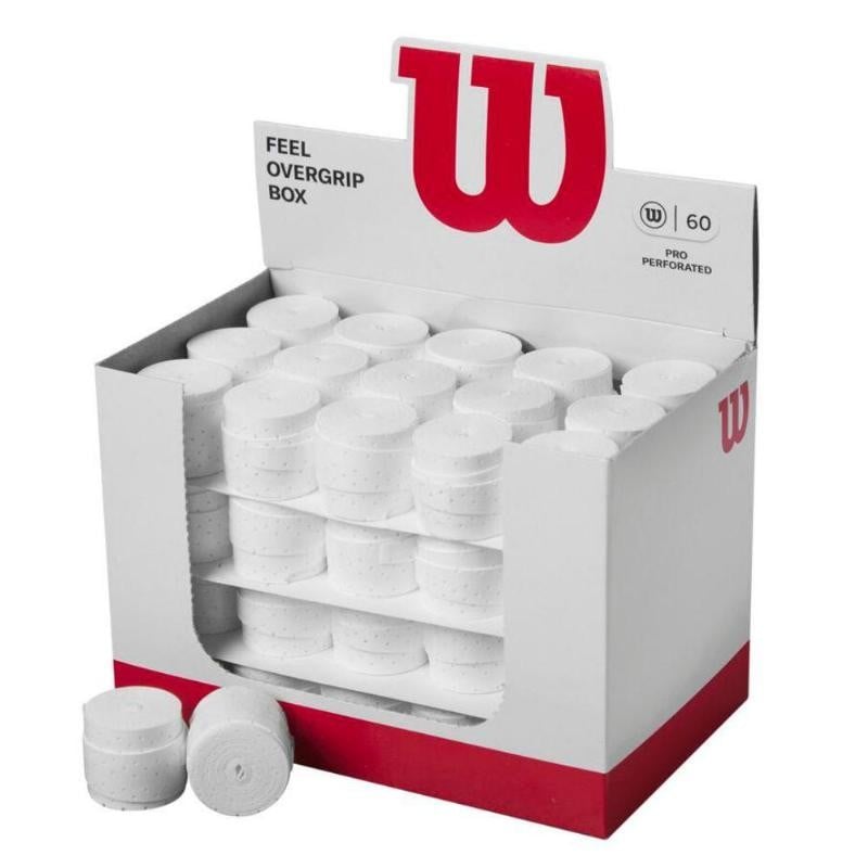 Caixa Overgrip Wilson Pro Perfurado Branco 60 Unidades