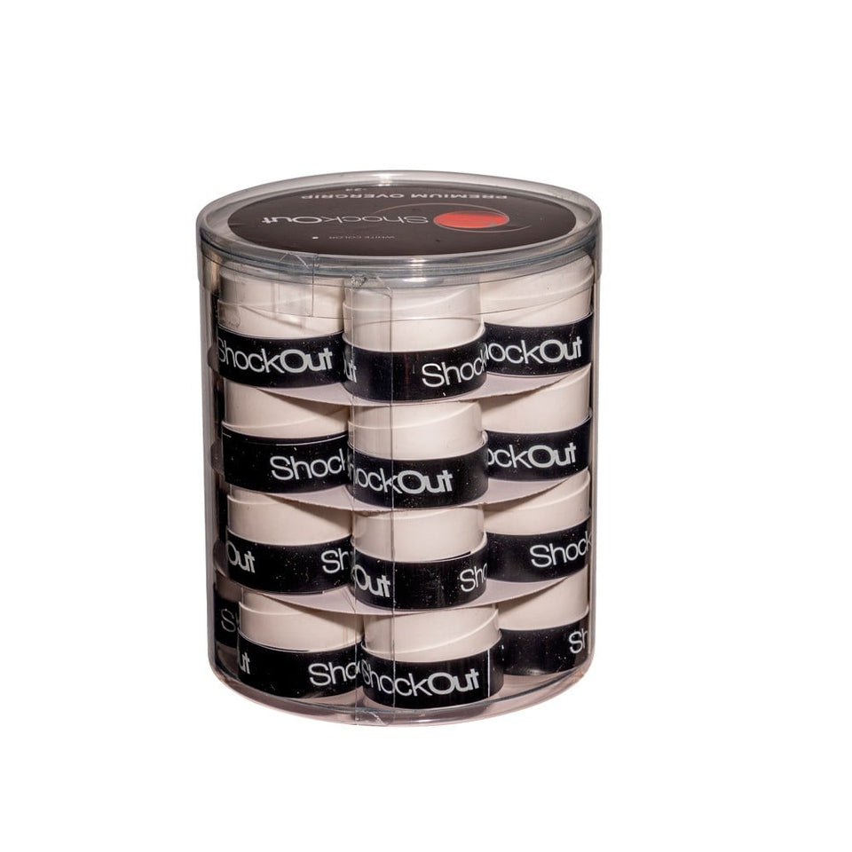 Tambor Overgrips Shockout Lisos Branco 24 Unidades