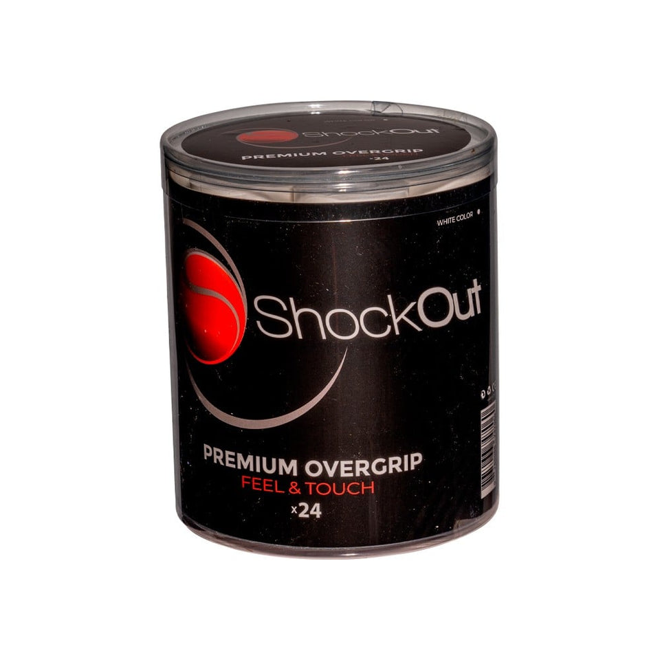 Tambor Overgrips Shockout Lisos Branco 24 Unidades