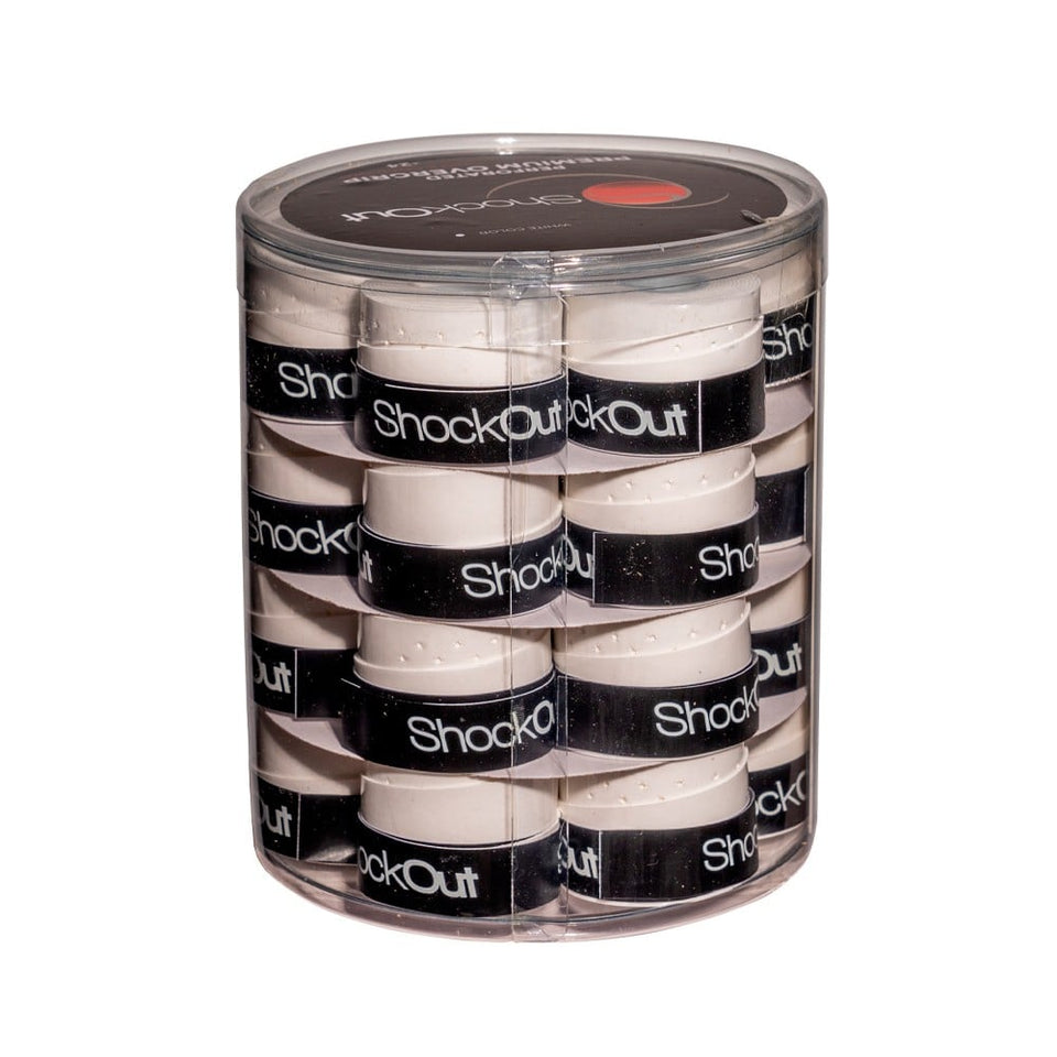Tambor Overgrips Shockout Perfurados Branco 24 Unidades