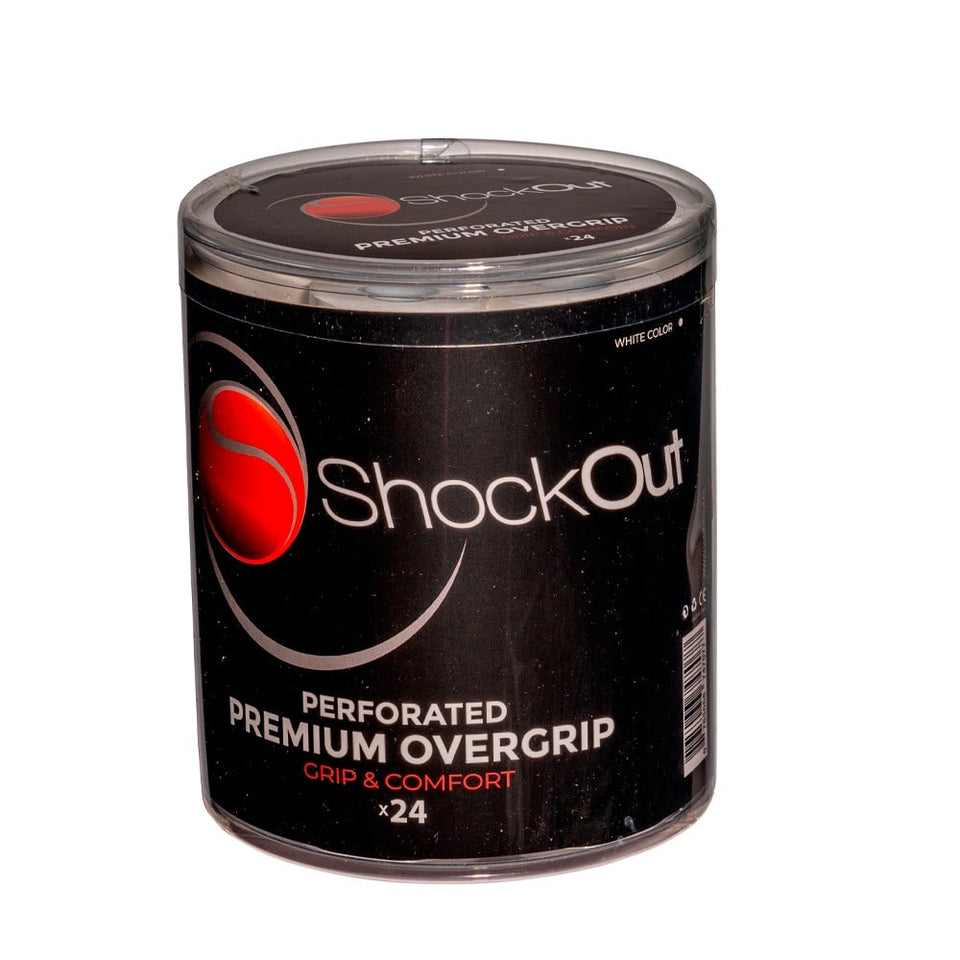 Tambor Overgrips Shockout Perfurados Branco 24 Unidades