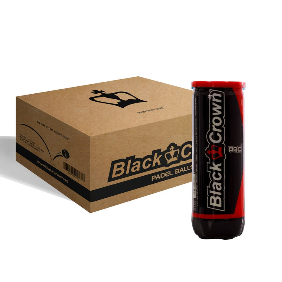 Caixa Com 24 Tubos De 3 Bolas De Padel Preta Crown Pro