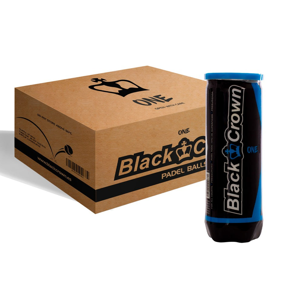 Caixa Com 24 Tubos De 3 Bolas De Padel Preta Crown One