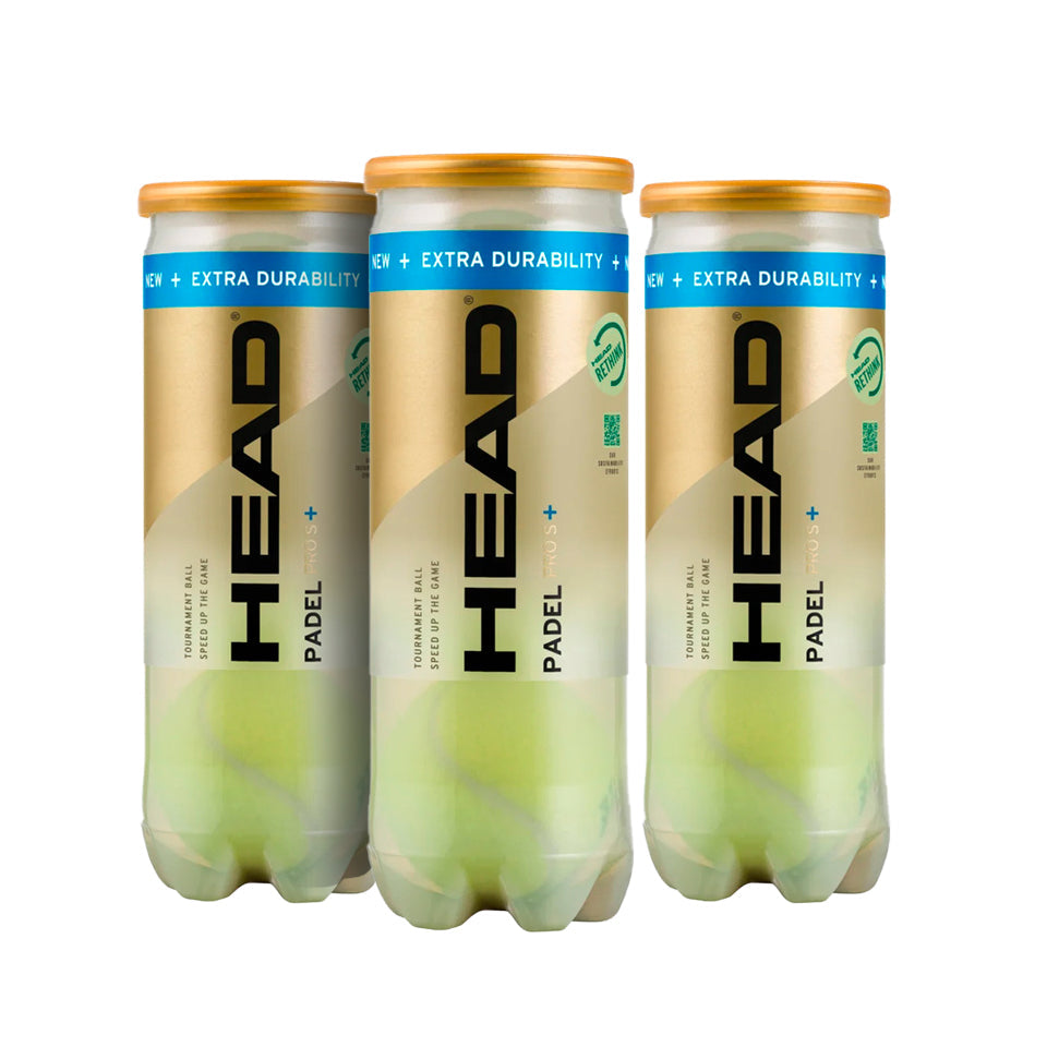Bola De Padel Head Padel Pro S+ (Pack com 3 tubos)